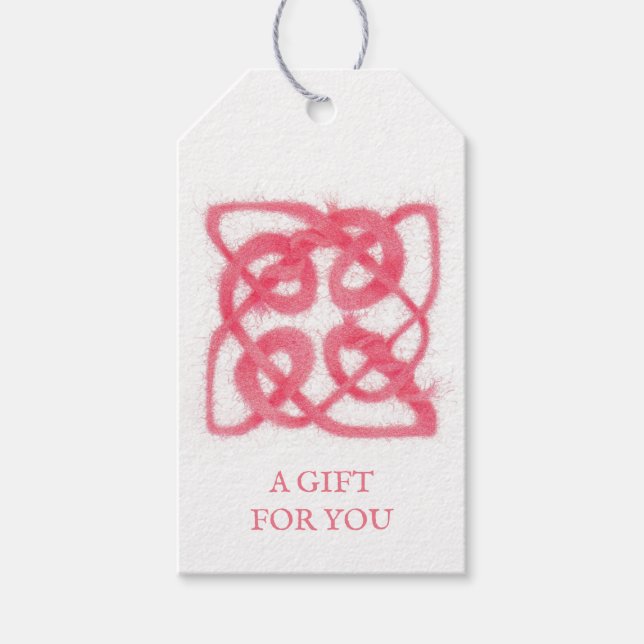 ROSE CELTIC KNOT-Geschenktasten Geschenkanhänger (Vorderseite)