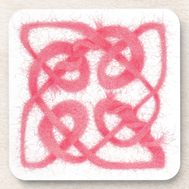 ROSE CELTIC KNOT Hard Plastic Untersetzer (Vorderseite)