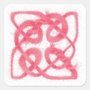 ROSE CELTIC KNOT Kleines Quadrat Stickers