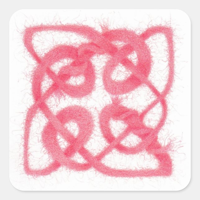 ROSE CELTIC KNOT Kleines Quadrat Stickers (Vorderseite)