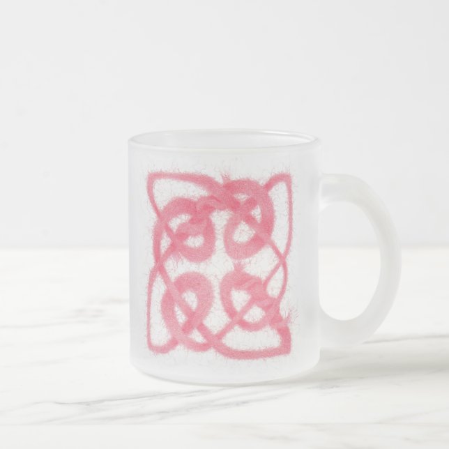 ROSE CELTIC KNOT Mattiert Glass Tasse (Rechts)