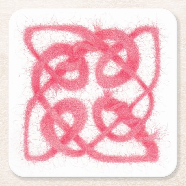 ROSE CELTIC KNOT Square Paper Untersetzer (Vorderseite)