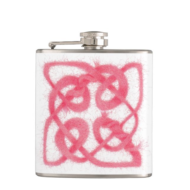 ROSE CELTIC KNOT Vinyl Wrackkolben Flachmann (Vorderseite)