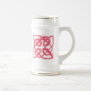 ROSE CELTISCHER KNOTEN Weiß & Gold Stein Bierglas