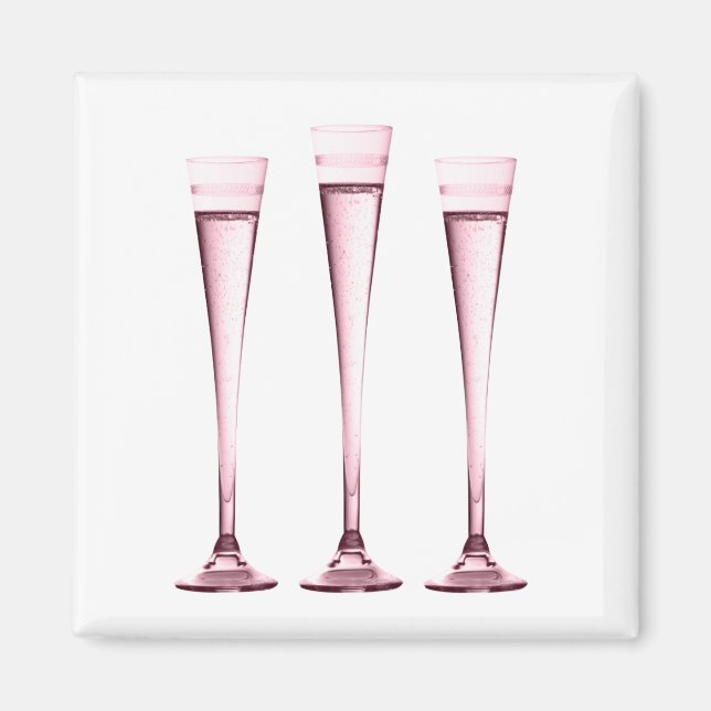 Rose Champagne Flutes Magnet (Vorne)