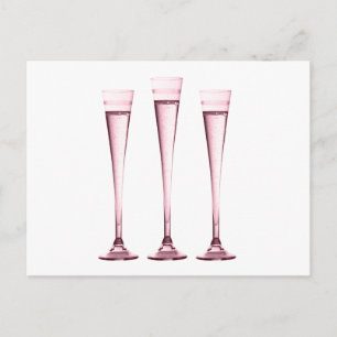 Rose Champagne Flutes Postkarte