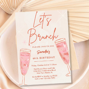 Rosé Champagner Sekt Lass uns Brunchen Jede Verans Einladung