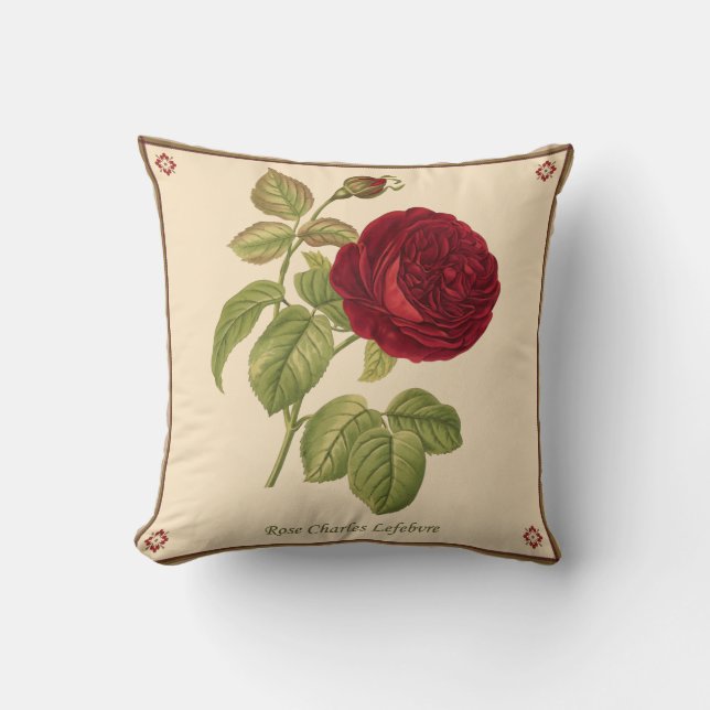 Rose Charles Lefebvre Kissen (Vorderseite)
