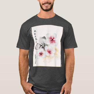 Rose Cherry Blossom Woodblock T-Shirt