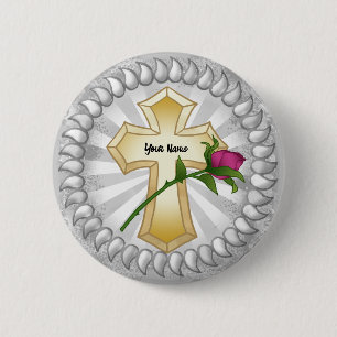 Rose Christlicher Button
