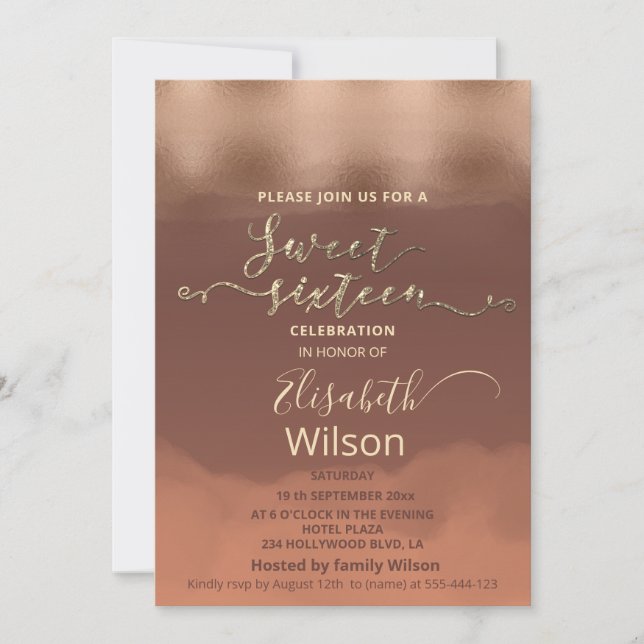 Rose Cinnamon Cantaloupe Einladung (Vorderseite)