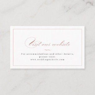 Rose Classic Elegance Script Website Einsteckkarte Platzkarte