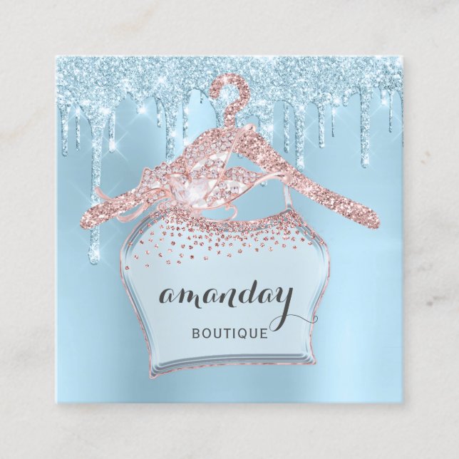 Rose Closet Kleidung Kleidung Boutique Tropfen Quadratische Visitenkarte (Vorderseite)