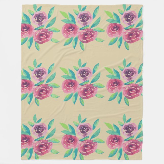Rose Cluster Medley Fleecedecke (Vorderseite)