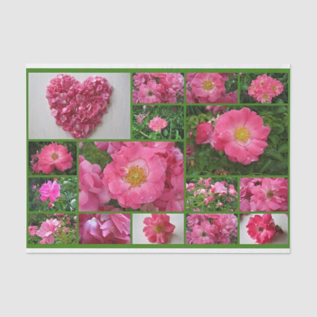 Rose Collage Pink Supreme Tissue Paper Seidenpapier (Vorderseite)