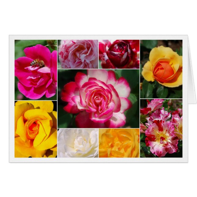 Rose Collage Yellow Interior Card (Vorderseite (Horizontal))