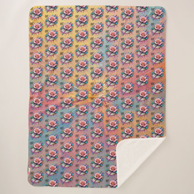 "Rose Compass: Ein Symbol für Liebe und Bliss" Sherpadecke (Vorderseite)