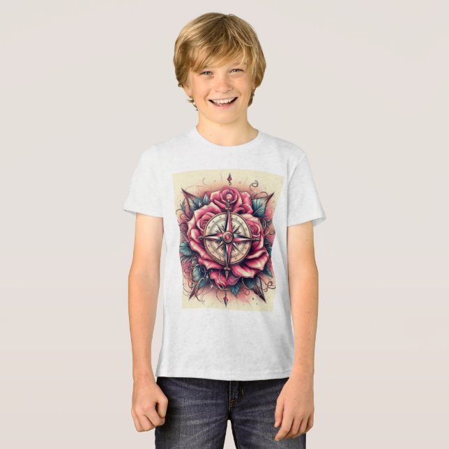 Rose Compass T - Shirt Design (Vorderseite voll)