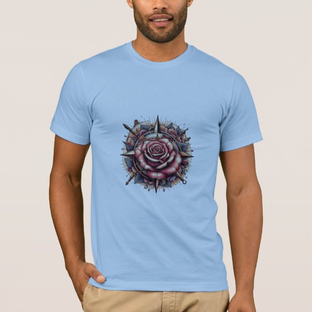 Rose Compass T - Shirt Design (Vorderseite)