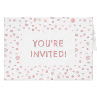 Rose Confetti Wasserfarbe Dots Geburtstag Einladun