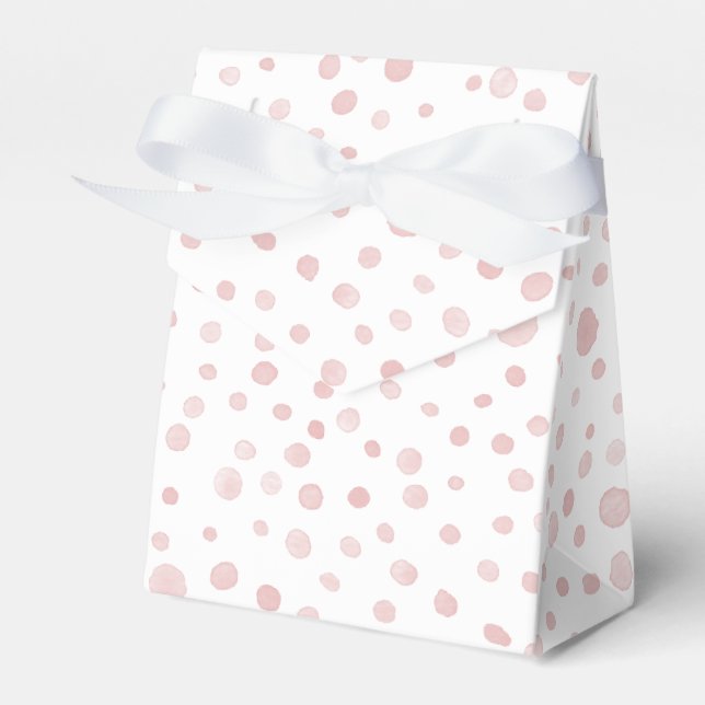 Rose Confetti Wasserfarbe Dots Gefälligkeitsbox Geschenkschachtel (Vorderseite)