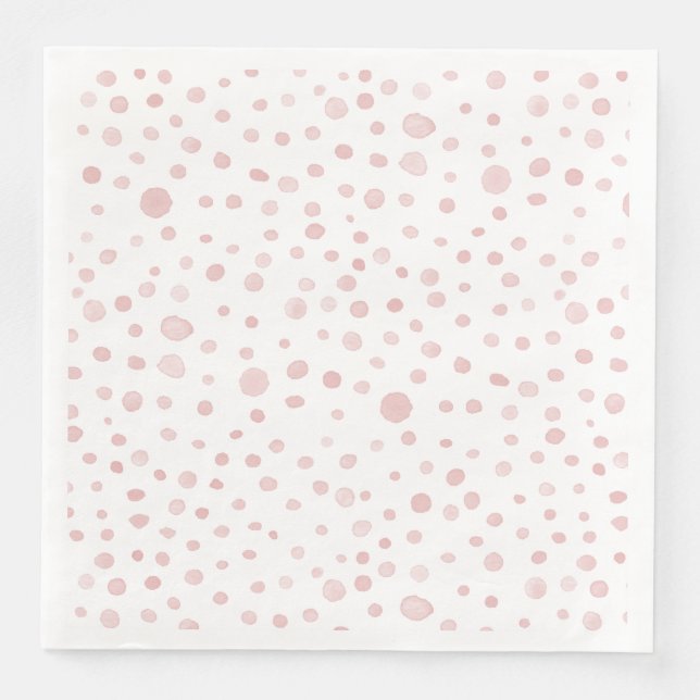 Rose Confetti Wasserfarbe Dots Papier Napkin Serviette (Vorderseite)