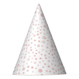 Rose Confetti Wasserfarbe Dots Party Hat Partyhütchen