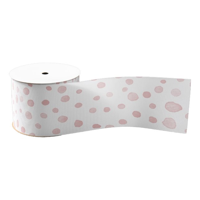 Rose Confetti Wasserfarbe Dots Ribbon Ripsband (Spule)