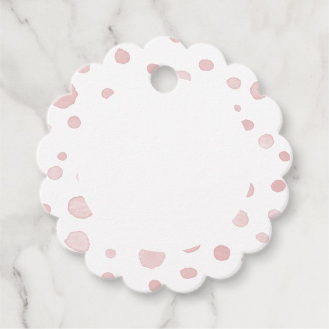 Rose Confetti Wasserfarbe Punkte Liebesmarken Geschenkanhänger (Vorderseite)