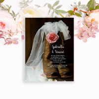 Rose Cowboy Boots Hochzeit speichern das Datum