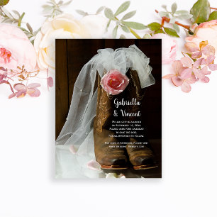 Rose Cowboy Boots Hochzeit speichern das Datum Magneteinladung