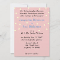 Rose Cream Polka Dots Blue Wedding