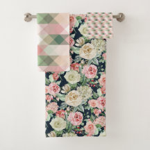Rose & Creme Floral Wasserfarbe geometrisches Hand