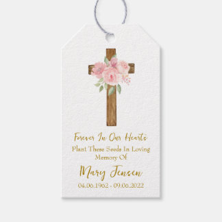 Rose Cross Memorial Funeral Seed Packet  Geschenkanhänger