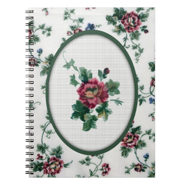 Rose Cross Stitch Notebook Notizblock (Vorderseite)