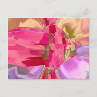 Rose Crystal - RedRose PinkRose Bud n Petal Postkarte
