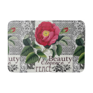 Rose Damask Hübsche Blumenantik Badematte