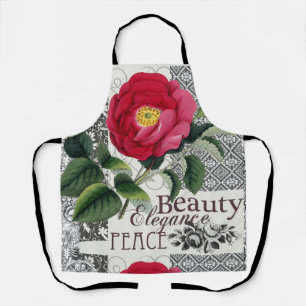 Rose Damask Hübsche Blumenantik Schürze