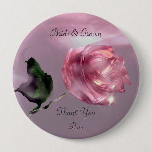 Rose Danke Gastgeschenk Hochzeit Button