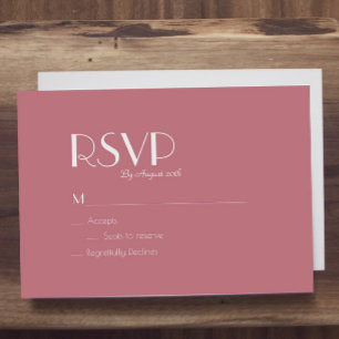 Rose   Dark Rose Wedding RSVP Card Karte