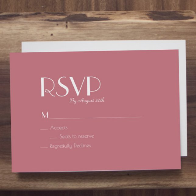 Rose | Dark Rose Wedding RSVP Card Karte (Von Creator hochgeladen)