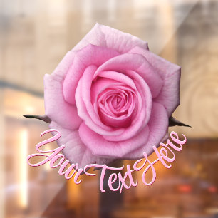 Rose Decal Personalisiert rosa Rose Fensterklammer Fensteraufkleber