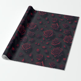 Rose Deep Red Blume Muster Wrapping Paper Geschenkpapier