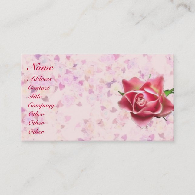 Rose Deko Visitenkarte (Vorderseite)