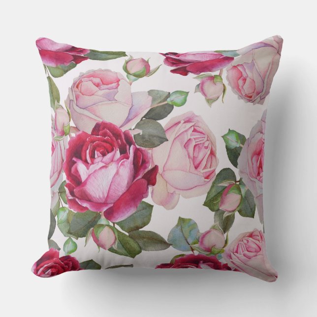 Rose dekoratives Kissen (Vorderseite)