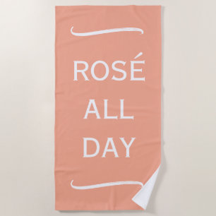 Rosé den ganzen Tag elegante pfirsichfarbene rosa Strandtuch