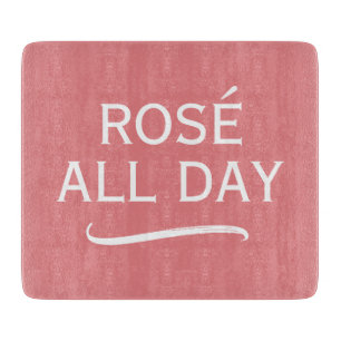 Rosé den ganzen Tag elegantes rosa Glas-Schneidbre Schneidebrett