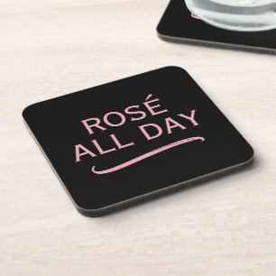 Rosé den ganzen Tag elegantes Trinkuntersetzer-Set Getränkeuntersetzer