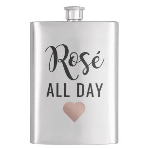 Rose den ganzen Tag Pink Heart Lustige Zitate Flachmann