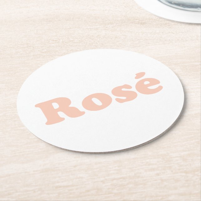 "Rose den ganzen Tag" Rose hellrosa Runder Pappuntersetzer (Angewinkelt)